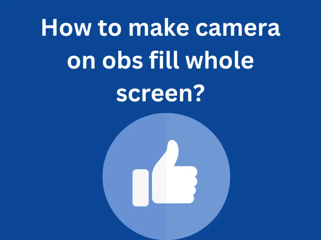 How to make camera on obs fill whole screen?